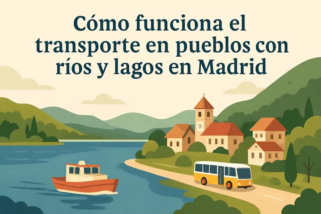 cómo funciona el transporte en Pueblos con ríos y lagos en Madrid