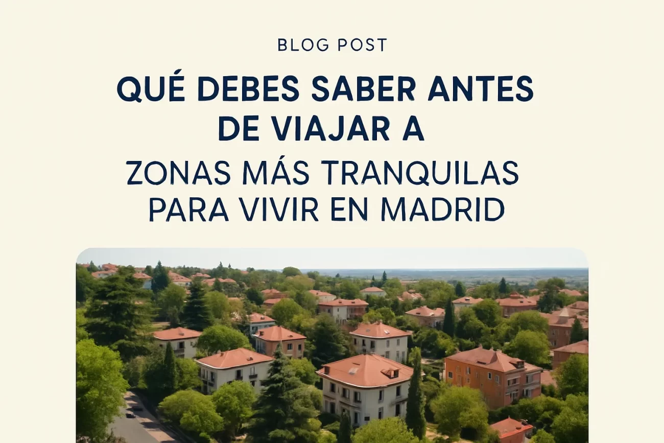 qué debes saber antes de viajar a Zonas más tranquilas para vivir en Madrid