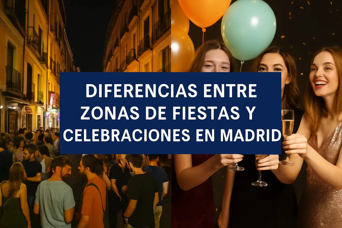 diferencias entre zonas de Fiestas y celebraciones en Madrid